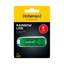 USB 2.0 Stick 8GB, Rainbow Line, grün