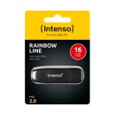 USB 2.0 Stick 16GB, Rainbow Line, schwarz