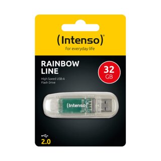 USB 2.0 Stick 32GB, Rainbow Line, transparent