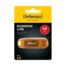USB 2.0 Stick 64GB, Rainbow Line, orange