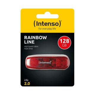 USB 2.0 Stick 128GB, Rainbow Line, rot