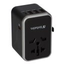 Ladeadapter, Universal Travel, UTA-04, schwarz