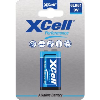 XCell 6LR61 9V-Block 1er Blister AlMn Batterie