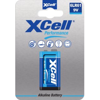 XCell 6LR61 9V-Block 1er Blister AlMn Batterie