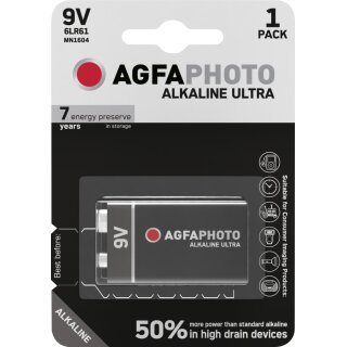 AGFAPHOTO Batterie Alkaline 9V E-Block 1er Blister