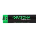 PATONA Premium 18650 Zelle Li-Ion Wiederaufladbare Zelle + USB-C Input 3,7V 3300mAh