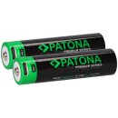 2x PATONA Premium 18650 Zelle Li-Ion Akku + USB-C Input 3,7V 3300mAh