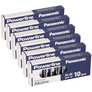 60x MIGNON AA LR6 MN1500 Batterie PANASONIC POWERLINE INDUSTRIAL 3133mAh