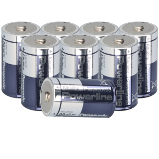 8x Panasonic LR20 Powerline Mono Batterie D Industrial