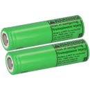 2x LG INR18650-MJ1 3,7V 3500mAh 10A unprotected flat Top