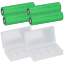 4x Murata Akku US 18650 VTC4 2100 mAh Akku + Akkuboxen