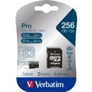 Verbatim microSDXC-Card 256GB, PRO, U3, UHS-I, 4K UHD