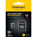 Intenso microSDHC Card 16GB, Performance, Class 10, U1