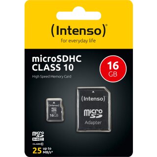 Intenso microSDHC Card 16GB, Class 10