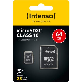 Intenso microSDXC Card 64GB, Class 10