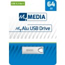 MyMedia USB 3.2 Stick 64GB, Typ-A, My Alu, silber