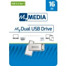 MyMedia USB 3.2 OTG Stick 16GB, Typ A-C, My Dual, silber