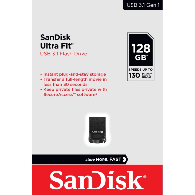 Sandisk 128 Gb Ultra Fit, Usb-A Laufwerk, Bis 400 Mb/S Lesen - Image 9