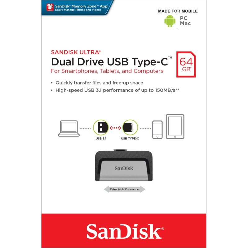 Sandisk Ultra Dual Drive Usb Type-C 64 Gb (Usb Type-C & Type-A) Sdddc2-064G-G46 - Image 5