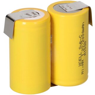 2er Reihe Akku Sub-C 2000 mAh 2,4V NiMh mit Lötfahne