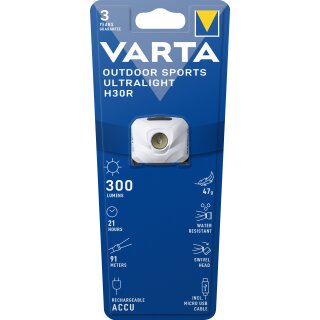 Varta LED Taschenlampe Outdoor Ultralight, H30R weiss