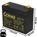 Kung long battery wp7-6s 6v 7Ah agm lead fleece...