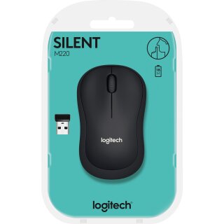 Logitech Maus M220, Silent, Wireless, anthrazit