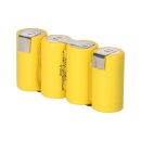 series of 4 batteries Sub-C 2000mAh 4.8v NiMH with soldering flanges slanted