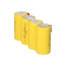 series of 4 batteries Sub-C 2000mAh 4.8v NiMH with soldering flanges slanted