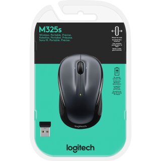 Logitech Maus M325s, Wireless, Dark Silver