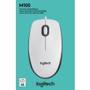 Logitech Maus M100, USB, weiss