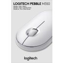 Logitech Maus M350, Pebble, Wireless, Bluetooth, weiss