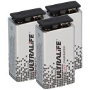 3x Ultralife U9VL-J-P - 9V Block Power Cell Lithium Batterie 9V 1200mAh