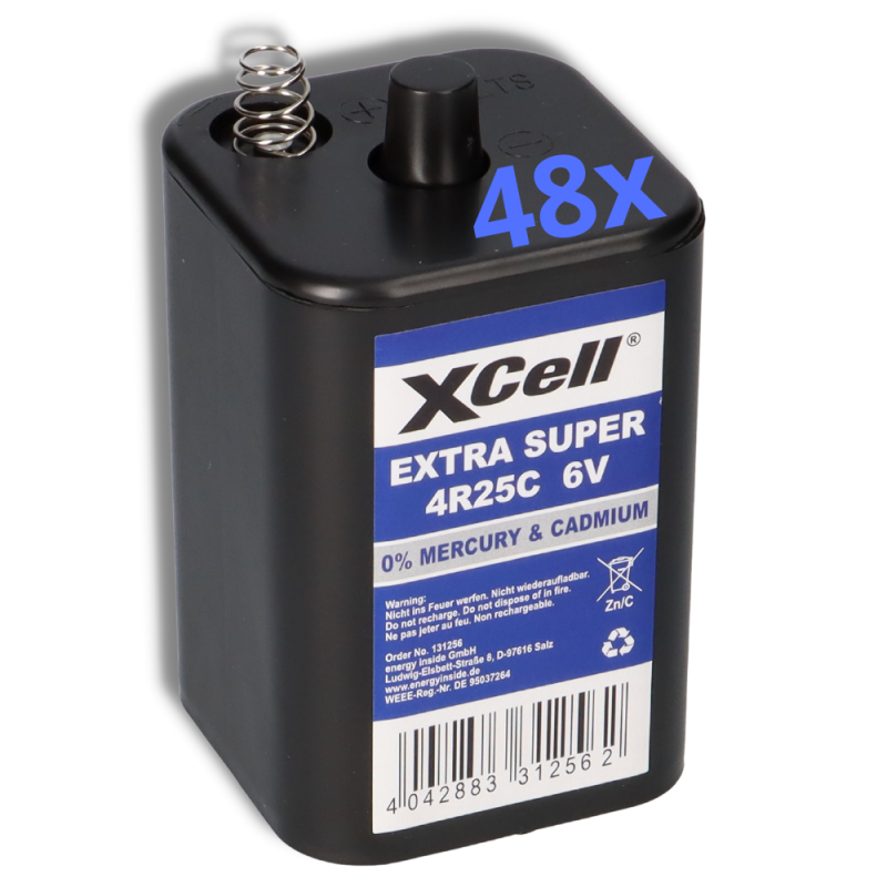 48x XCell 4R25 430 431 6V Blockbatterie SET 6 Volt 9500 mAH