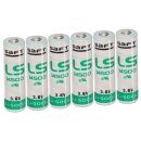 6x Saft Lithium 3,6V Batterie LS 14500 AA - Zelle