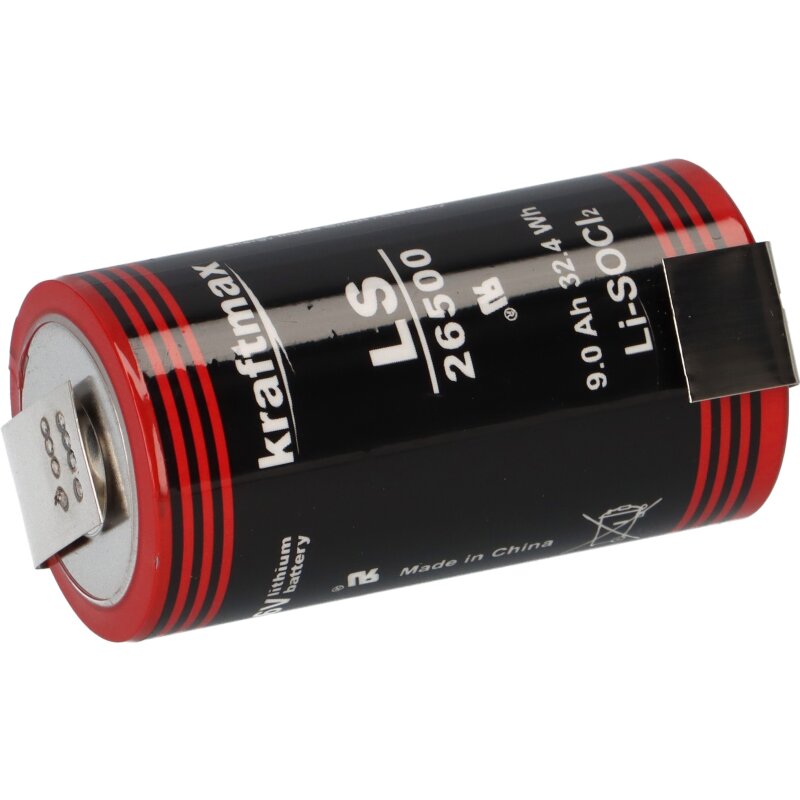 XCell Lithium 3,6V Batterie ER26500 C Zelle Z Lötfahne Baby