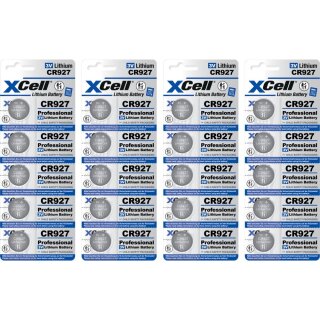 20x XCell CR927 Lithium-Knopfzelle 3V 30mAh (4x 5er-Blister)