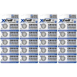 20x XCell Lithium-Knopfzelle CR1616 3V/50mAh (4x 5er-Pack)