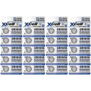 20x XCell Lithium-Knopfzelle CR1616 3V/50mAh (4x 5er-Pack)