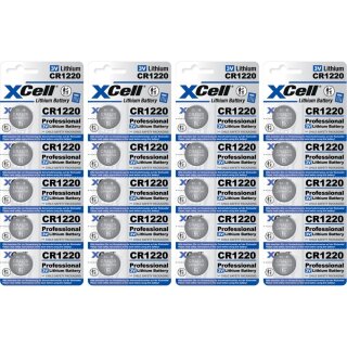 20x XCell Lithium-Knopfzelle CR1220 3V/40mAh (4x 5er-Pack)