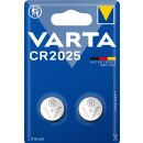 Varta CR2025 3V Lithium Knopfzelle - 2er Blister