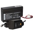 Ladegerät mit 1x Blei-Akku 12V 0,8Ah 12LS-0.8 JST-Stecker