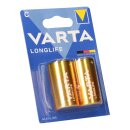 VARTA Batterien C Baby, 2er Blister, Longlife, Alkaline, 1,5V, ideal für Fernbedienungen, Wecker, Radios, Made in Germany