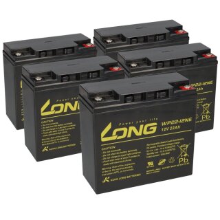 5x Kung Long WP22-12NE AGM-Akkus 12V 22Ah (60V) – für SXT Viper 60V