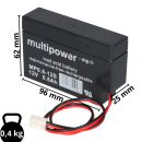 Multipower Blei-Akku MP0,8-12JST Pb 12V 0,8Ah Kabel mit...