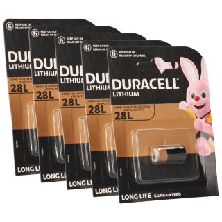 5x Duracell Photobatterie PX28 Lithium 6V 150mAh 1er Blister