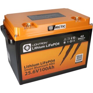 LIONTRON LiFePO4 Akku 25,6V 100Ah LX Arctic bis -30°C BMS mit Bluetooth
