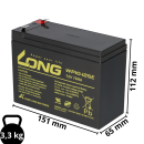 Kung long battery 12v 10Ah Pb battery lead gel wp10-12se cycle proof