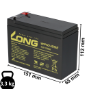 Kung Long Akku 12V 10Ah Pb Batterie Bleigel WP10-12SE zyklenfest