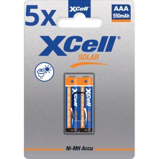 10x XCell Solar Akkus X550AAA Micro Ni-MH 1,2V 550mAh 5x 2er Blister